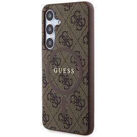 Guess 4G Collection Leather Metal Logo MagSafe Case for Samsung Galaxy S24 - Brown - Samsung Cases - Cases - Techbox