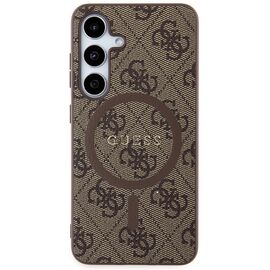 Guess 4G Collection Leather Metal Logo MagSafe Case for Samsung Galaxy S24 - Brown - Samsung Cases - Cases - Techbox