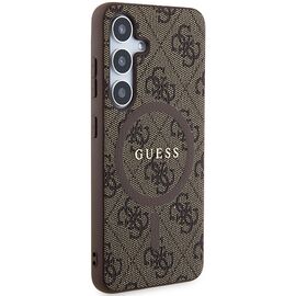 Guess 4G Collection Leather Metal Logo MagSafe Case for Samsung Galaxy S24 - Brown - Samsung Cases - Cases - Techbox