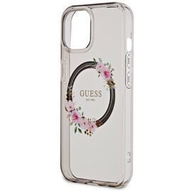 Guess IML Flowers Wreath MagSafe case for iPhone 15 / 14 / 13 - black | Techbox
