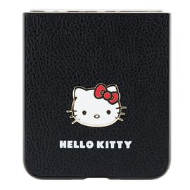 Hello Kitty Metal Logo Kitty Head case for Samsung Galaxy Z Flip 5 - black - Samsung Cases - Cases - Techbox