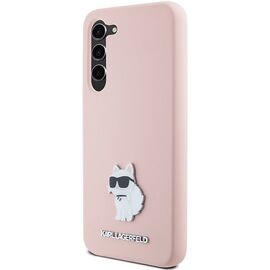 Karl Lagerfeld Silicone Choupette Metal Pin case for Samsung Galaxy S23+ - pink - Samsung Cases - Cases - Techbox