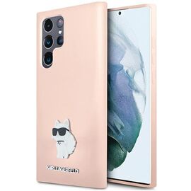 Karl Lagerfeld Silicone Choupette Metal Pin case for Samsung Galaxy S23 Ultra - pink - Samsung Cases - Cases - Techbox