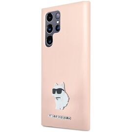 Karl Lagerfeld Silicone Choupette Metal Pin case for Samsung Galaxy S23 Ultra - pink - Samsung Cases - Cases - Techbox