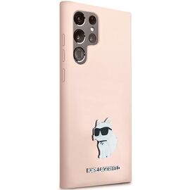 Karl Lagerfeld Silicone Choupette Metal Pin case for Samsung Galaxy S23 Ultra - pink - Samsung Cases - Cases - Techbox