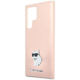 Karl Lagerfeld Silicone Choupette Metal Pin case for Samsung Galaxy S23 Ultra - pink - Samsung Cases - Cases - Techbox