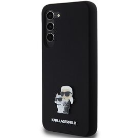 Karl Lagerfeld Silicone Karl&amp;Choupette Metal Pin case for Samsung Galaxy S23+ - black - Samsung Cases - Cases - Techbox