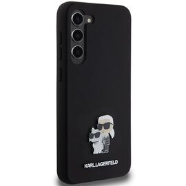 Karl Lagerfeld Silicone Karl&amp;Choupette Metal Pin case for Samsung Galaxy S23+ - black - Samsung Cases - Cases - Techbox