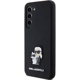 Karl Lagerfeld Silicone Karl&amp;Choupette Metal Pin case for Samsung Galaxy S23 - black - Samsung Cases - Cases - Techbox