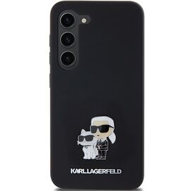 Karl Lagerfeld Silicone Karl&amp;Choupette Metal Pin case for Samsung Galaxy S23 - black - Samsung Cases - Cases - Techbox