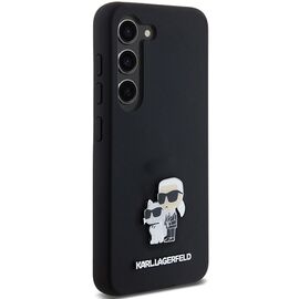 Karl Lagerfeld Silicone Karl&amp;Choupette Metal Pin case for Samsung Galaxy S23 - black - Samsung Cases - Cases - Techbox