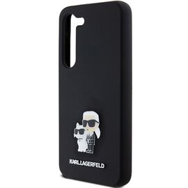 Karl Lagerfeld Silicone Karl&amp;Choupette Metal Pin case for Samsung Galaxy S23 - black - Samsung Cases - Cases - Techbox