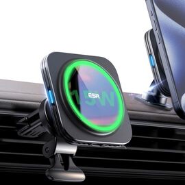 ESR Halolock Magnetic QI2 Car Holder with MagSafe 15W Inductive Charger for Air Vent - Black