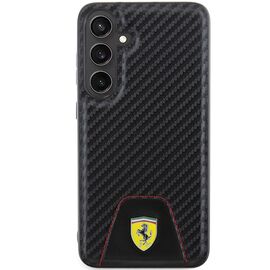 Ferrari Carbon Stitched Bottom case for Samsung Galaxy S24+ - black | Techbox