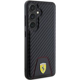 Ferrari Carbon Stitched Bottom case for Samsung Galaxy S24 - black | Techbox