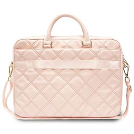 Guess Quilted 4G bag for a 16" laptop - pink