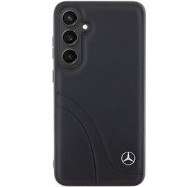 Mercedes Leather Curved Stitches case for Samsung Galaxy S24 - black | Techbox