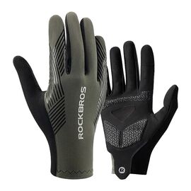 Rockbros 16110006002 shock-absorbing cycling gloves size M - green and black | Techbox