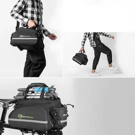Rockbros A6-03BK bicycle bag for trunk 35 l with fold-out pockets - black - Smartphone Holders - Smartphones - Techbox