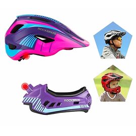 Rockbros TT-32SBPP-S children's bicycle helmet with detachable chinbar, size S - purple-pink - Bicycle - Sports & Fitness - Techbox