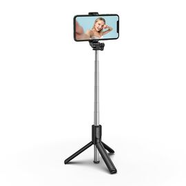 Selfie stick WHS1Y telescopic tripod 1m with phone holder - black | Techbox