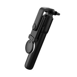 Selfie stick WR1YXS telescopic tripod 0.71m with round lamp - black | Techbox