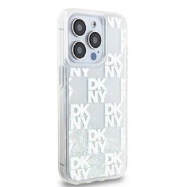 DKNY Liquid Glitter Multilogo case for iPhone 15 Pro - white | Techbox