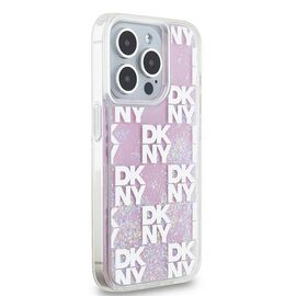 Etui DKNY Liquid Glitter Multilogo na iPhone 15 Pro - różowe | Techbox
