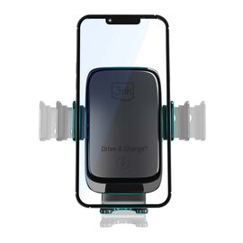 3mk Drive &amp; Charge car phone holder for grille/window/cockpit with inductive charger - black - Smartphone Holders - Smartphones - Techbox