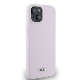 DKNY Liquid Silicone Small Metal Logo MagSafe Case for iPhone 14/15/13 - Pink - Apple Cases - Cases - Techbox