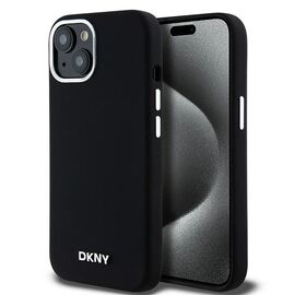 DKNY Liquid Silicone Small Metal Logo MagSafe Case for iPhone 15 Plus / 14 Plus - Black - Apple Cases - Cases - Techbox