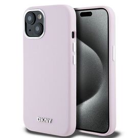 DKNY Liquid Silicone Small Metal Logo MagSafe Case for iPhone 15 Plus / 14 Plus - Pink - Apple Cases - Cases - Techbox