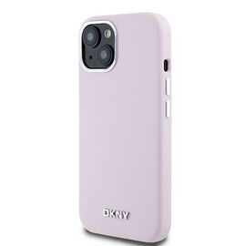 DKNY Liquid Silicone Small Metal Logo MagSafe Case for iPhone 15 Plus / 14 Plus - Pink - Apple Cases - Cases - Techbox