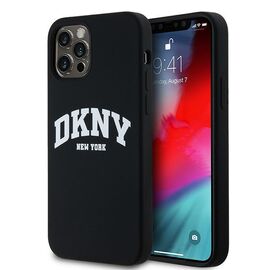 DKNY Liquid Silicone White Printed Logo MagSafe Case for iPhone 12/12 Pro - Black - Uncategorized Cases (2) - Cases - Techbox
