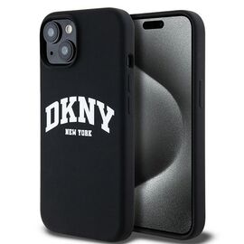 DKNY Liquid Silicone White Printed Logo MagSafe Case for iPhone 14 / 15 / 13 - Black - Uncategorized Cases (2) - Cases - Techbox