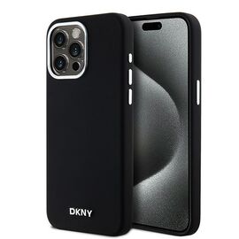 Etui DKNY Liquid Silicone Small Metal Logo MagSafe na iPhone 15 Pro Max - czarne - Uncategorized Cases (2) - Cases - Techbox