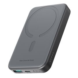 Powerbank Joyroom JR-W020 Mini 5000mAh USB-A USB-C inductive 20W - black + USB-C / USB-C cable | Techbox