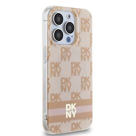 DKNY IML Checkered Mono Pattern &amp; Printed Stripes MagSafe case for iPhone 13 Pro / 13 - pink | Techbox