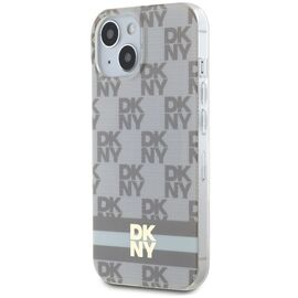 DKNY IML Checkered Mono Pattern &amp; Printed Stripes MagSafe case for iPhone 15 / 14 / 13 - beige | Techbox