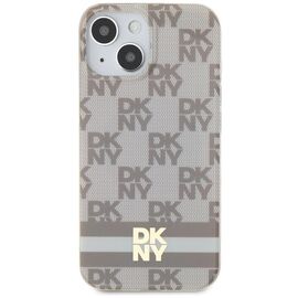 DKNY IML Checkered Mono Pattern &amp; Printed Stripes MagSafe case for iPhone 15 / 14 / 13 - beige | Techbox