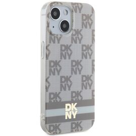 DKNY IML Checkered Mono Pattern &amp; Printed Stripes MagSafe case for iPhone 15 / 14 / 13 - beige | Techbox