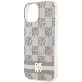 DKNY IML Checkered Mono Pattern &amp; Printed Stripes MagSafe case for iPhone 15 / 14 / 13 - beige | Techbox