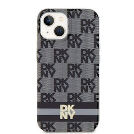 DKNY IML Checkered Mono Pattern &amp; Printed Stripes MagSafe Case for iPhone 15/14/13 - Black | Techbox