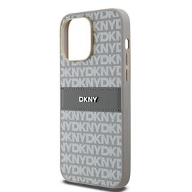 DKNY Leather Mono Stripe &amp; Metal Logo case for iPhone 14 Pro - beige | Techbox