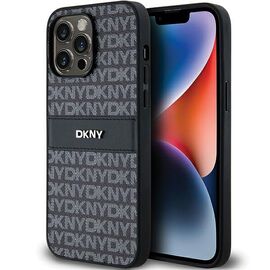 DKNY Leather Mono Stripe &amp; Metal Logo case for iPhone 14 Pro Max - black - Apple Cases - Cases - Techbox