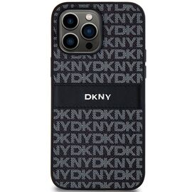 DKNY Leather Mono Stripe &amp; Metal Logo case for iPhone 14 Pro Max - black - Apple Cases - Cases - Techbox