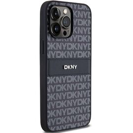 DKNY Leather Mono Stripe &amp; Metal Logo case for iPhone 14 Pro Max - black - Apple Cases - Cases - Techbox
