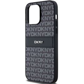 DKNY Leather Mono Stripe &amp; Metal Logo case for iPhone 14 Pro Max - black - Apple Cases - Cases - Techbox