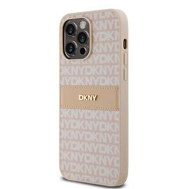 DKNY Leather Mono Stripe &amp; Metal Logo case for iPhone 14 Pro Max - pink - Apple Cases - Cases - Techbox