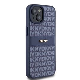 DKNY Leather Mono Stripe &amp; Metal Logo case for iPhone 15 / 14 / 13 - blue - Apple Cases - Cases - Techbox